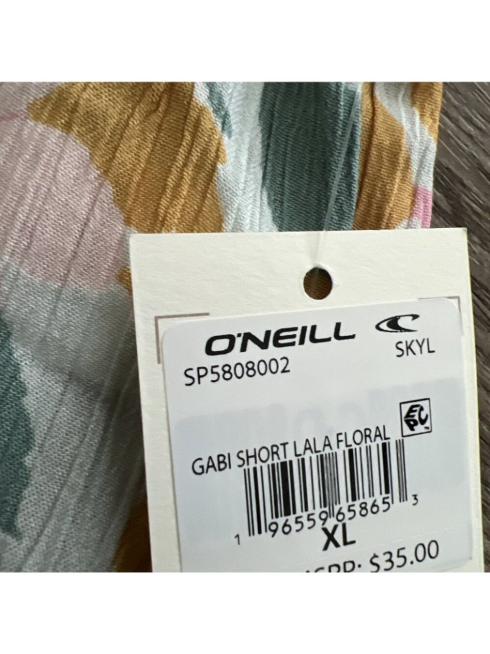 ONeill Gabi Floral Pull On Shorts Girls XL Viscose Beach Summer Smocked NWT - Picture 3 of 10